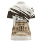 Taharqa Women Polo Shirt with Ancient Map Illustration, King of Two Lands Title and Kush Egypt Temple - African Pride