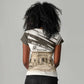 Taharqa Women V-Neck T-Shirt with Ancient Map Illustration, King of Two Lands Title and Kush Egypt Temple - African Pride