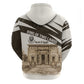 Taharqa Zip Hoodie with Ancient Map Illustration, King of Two Lands Title and Kush Egypt Temple - African Pride