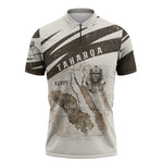 Taharqa Zipper Polo Shirt with Ancient Map Illustration, King of Two Lands Title and Kush Egypt Temple - African Pride