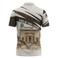 Taharqa Zipper Polo Shirt with Ancient Map Illustration, King of Two Lands Title and Kush Egypt Temple - African Pride
