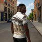 Taharqa Zipper Polo Shirt with Ancient Map Illustration, King of Two Lands Title and Kush Egypt Temple - African Pride