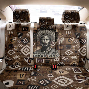 Shaka Zulu Back Car Seat Cover Monochrome Portrait Zulu Kingdom Heritage Unconquered Spirit Warrior Legacy Theme - African Pride