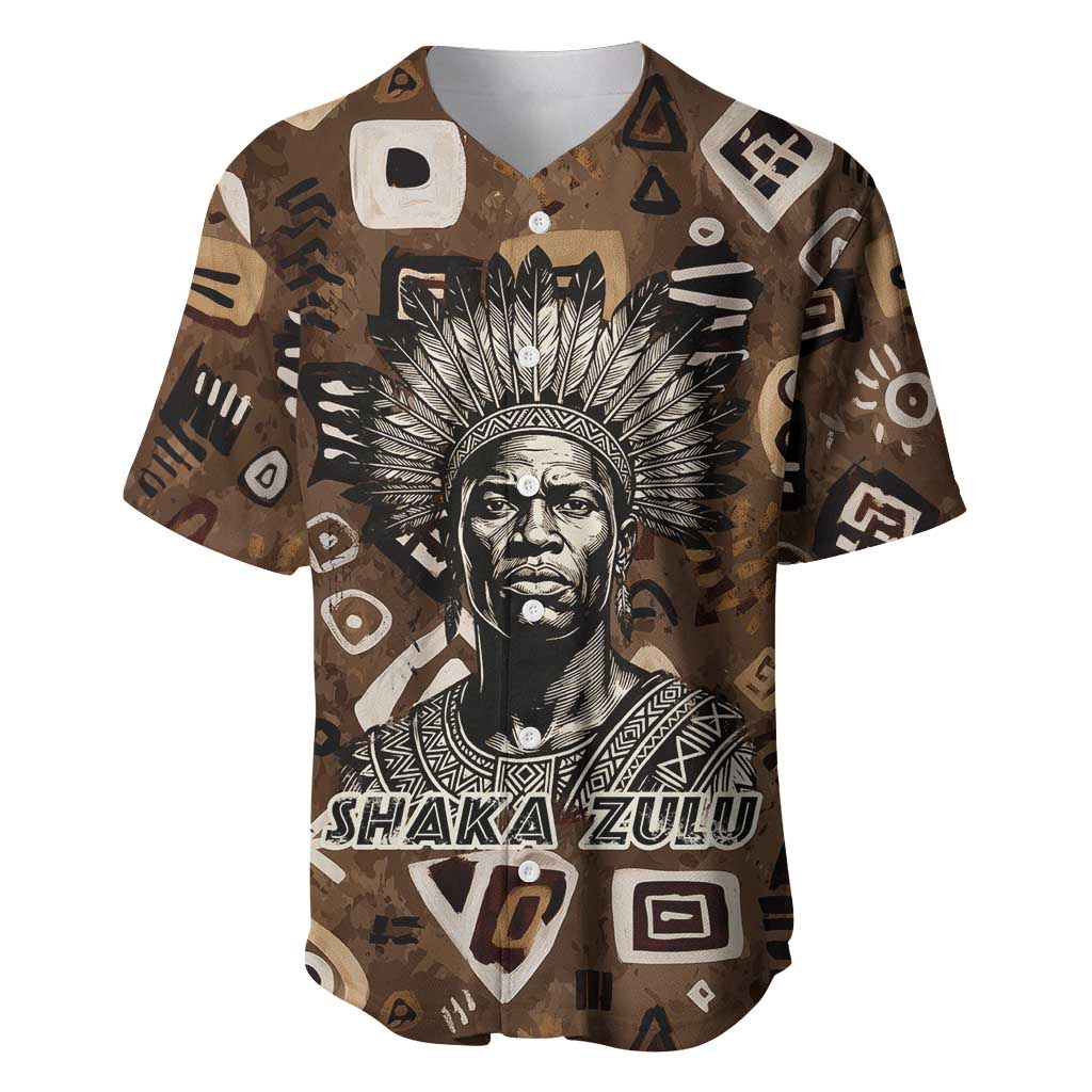 Shaka Zulu Baseball Jersey Monochrome Portrait Zulu Kingdom Heritage Unconquered Spirit Warrior Legacy Theme - African Pride