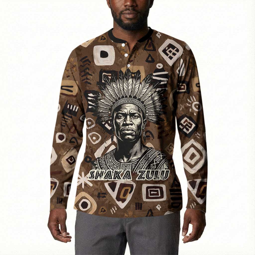 Shaka Zulu Button Sweatshirt Monochrome Portrait Zulu Kingdom Heritage Unconquered Spirit Warrior Legacy Theme