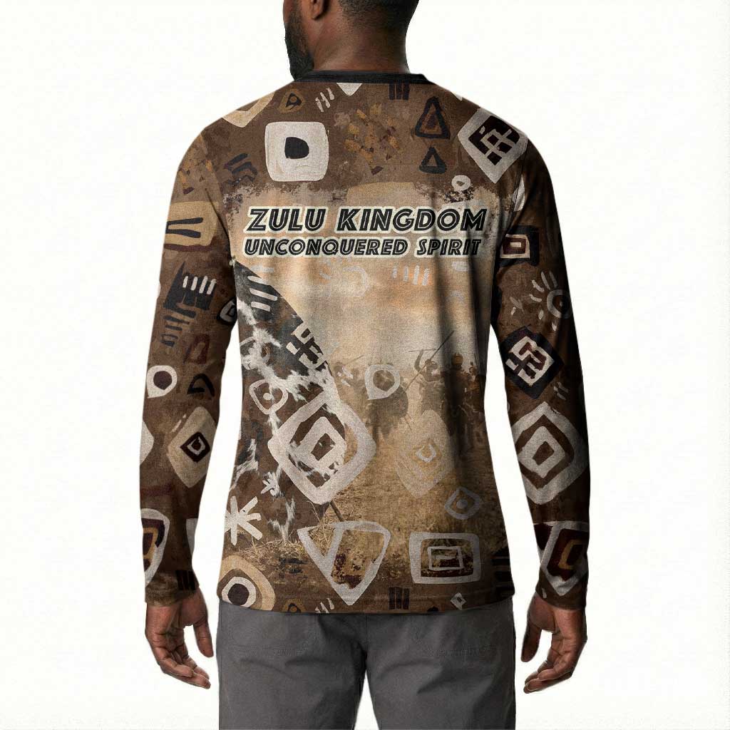 Shaka Zulu Button Sweatshirt Monochrome Portrait Zulu Kingdom Heritage Unconquered Spirit Warrior Legacy Theme