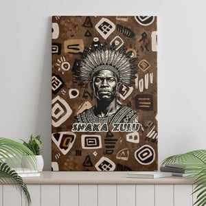 Shaka Zulu Canvas Wall Art Monochrome Portrait Zulu Kingdom Heritage Unconquered Spirit Warrior Legacy Theme - African Pride