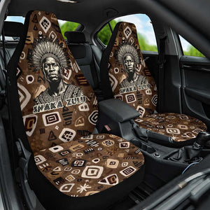 Shaka Zulu Car Seat Cover Monochrome Portrait Zulu Kingdom Heritage Unconquered Spirit Warrior Legacy Theme - African Pride