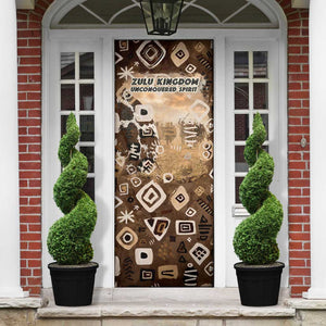 Shaka Zulu Door Cover Monochrome Portrait Zulu Kingdom Heritage Unconquered Spirit Warrior Legacy Theme - African Pride