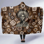 Shaka Zulu Hooded Blanket Monochrome Portrait Zulu Kingdom Heritage Unconquered Spirit Warrior Legacy Theme - African Pride