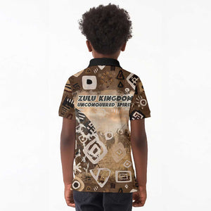 Shaka Zulu Kid Polo Shirt Monochrome Portrait Zulu Kingdom Heritage Unconquered Spirit Warrior Legacy Theme - African Pride