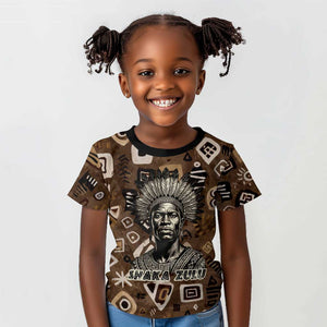 Shaka Zulu Kid T shirt Monochrome Portrait Zulu Kingdom Heritage Unconquered Spirit Warrior Legacy Theme - African Pride