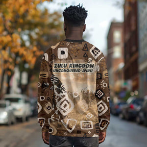 Shaka Zulu Long Sleeve Shirt Monochrome Portrait Zulu Kingdom Heritage Unconquered Spirit Warrior Legacy Theme - African Pride