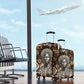 Shaka Zulu Luggage Cover Monochrome Portrait Zulu Kingdom Heritage Unconquered Spirit Warrior Legacy Theme - African Pride
