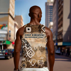 Shaka Zulu Men Tank Top Monochrome Portrait Zulu Kingdom Heritage Unconquered Spirit Warrior Legacy Theme - African Pride
