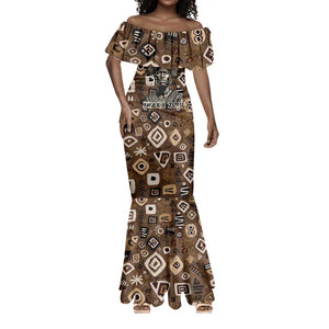 Shaka Zulu Mermaid Dress Monochrome Portrait Zulu Kingdom Heritage Unconquered Spirit Warrior Legacy Theme - African Pride