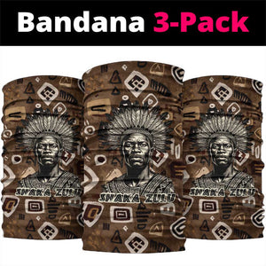 Shaka Zulu Neck Gaiter Monochrome Portrait Zulu Kingdom Heritage Unconquered Spirit Warrior Legacy Theme - African Pride
