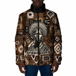 Shaka Zulu Padded Jacket Monochrome Portrait Zulu Kingdom Heritage Unconquered Spirit Warrior Legacy Theme - African Pride