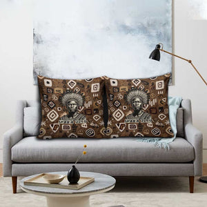 Shaka Zulu Pillow Cover Monochrome Portrait Zulu Kingdom Heritage Unconquered Spirit Warrior Legacy Theme - African Pride