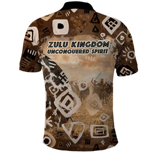 Shaka Zulu Polo Shirt Monochrome Portrait Zulu Kingdom Heritage Unconquered Spirit Warrior Legacy Theme - African Pride