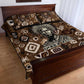 Shaka Zulu Quilt Bed Set Monochrome Portrait Zulu Kingdom Heritage Unconquered Spirit Warrior Legacy Theme - African Pride