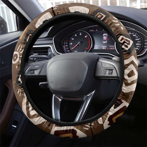Shaka Zulu Steering Wheel Cover Monochrome Portrait Zulu Kingdom Heritage Unconquered Spirit Warrior Legacy Theme - African Pride
