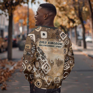 Shaka Zulu Sweatshirt Monochrome Portrait Zulu Kingdom Heritage Unconquered Spirit Warrior Legacy Theme - African Pride