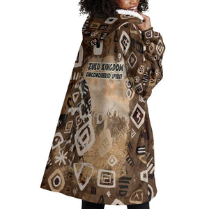 Shaka Zulu Wearable Blanket Hoodie Monochrome Portrait Zulu Kingdom Heritage Unconquered Spirit Warrior Legacy Theme - African Pride