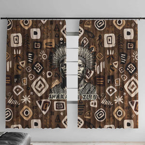Shaka Zulu Window Curtain Monochrome Portrait Zulu Kingdom Heritage Unconquered Spirit Warrior Legacy Theme - African Pride