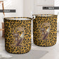 Shaka Zulu Laundry Basket Leopard Print Design Traditional Warrior Spear and Shield Illustration Tribal King - African Pride