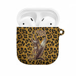 Shaka Zulu AirPods Case Leopard Print Design Traditional Warrior Spear and Shield Illustration Tribal King - African Pride