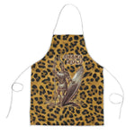 Shaka Zulu Apron Leopard Print Design Traditional Warrior Spear and Shield Illustration Tribal King - African Pride