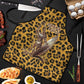 Shaka Zulu Apron Leopard Print Design Traditional Warrior Spear and Shield Illustration Tribal King - African Pride