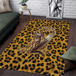 Shaka Zulu Area Rug Leopard Print Design Traditional Warrior Spear and Shield Illustration Tribal King - African Pride