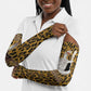 Shaka Zulu Arm Sleeves Leopard Print Design Traditional Warrior Spear and Shield Illustration Tribal King - African Pride