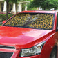 Shaka Zulu Auto Sun Shade Leopard Print Design Traditional Warrior Spear and Shield Illustration Tribal King - African Pride