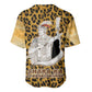 Shaka Zulu Baseball Jersey Leopard Print Design Traditional Warrior Spear and Shield Illustration Tribal King - African Pride