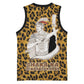Shaka Zulu Basketball Jersey Leopard Print Design Traditional Warrior Spear and Shield Illustration Tribal King - African Pride