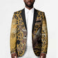 Shaka Zulu Blazer Leopard Print Design Traditional Warrior Spear and Shield Illustration Tribal King - African Pride