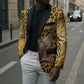 Shaka Zulu Blazer Leopard Print Design Traditional Warrior Spear and Shield Illustration Tribal King - African Pride
