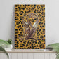 Shaka Zulu Canvas Wall Art Leopard Print Design Traditional Warrior Spear and Shield Illustration Tribal King - African Pride