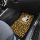Shaka Zulu Car Mats Leopard Print Design Traditional Warrior Spear and Shield Illustration Tribal King - African Pride