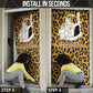 Shaka Zulu Door Cover Leopard Print Design Traditional Warrior Spear and Shield Illustration Tribal King - African Pride