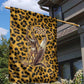Shaka Zulu Garden Flag Leopard Print Design Traditional Warrior Spear and Shield Illustration Tribal King - African Pride