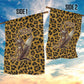 Shaka Zulu Garden Flag Leopard Print Design Traditional Warrior Spear and Shield Illustration Tribal King - African Pride