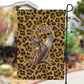 Shaka Zulu Garden Flag Leopard Print Design Traditional Warrior Spear and Shield Illustration Tribal King - African Pride