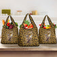 Shaka Zulu Grocery Bag Leopard Print Design Traditional Warrior Spear and Shield Illustration Tribal King - African Pride