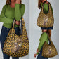 Shaka Zulu Grocery Bag Leopard Print Design Traditional Warrior Spear and Shield Illustration Tribal King - African Pride