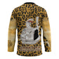 Shaka Zulu Hockey Jersey Leopard Print Design Traditional Warrior Spear and Shield Illustration Tribal King - African Pride