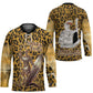 Shaka Zulu Hockey Jersey Leopard Print Design Traditional Warrior Spear and Shield Illustration Tribal King - African Pride
